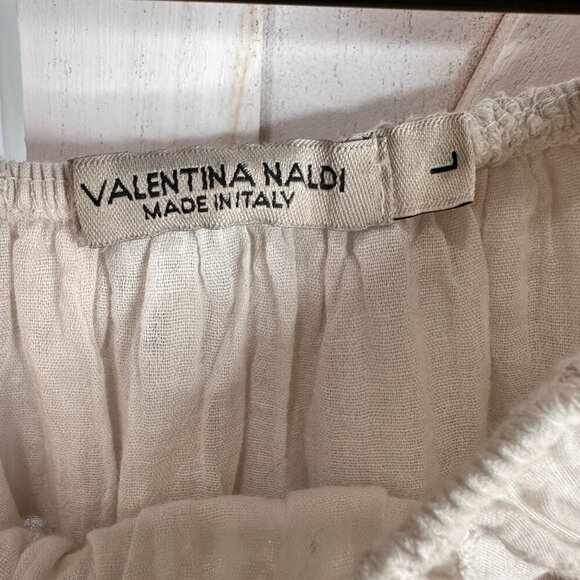 Valentina Naldi Off-Shoulder Eyelet Shift Dress in Sand - Picture 5 of 6